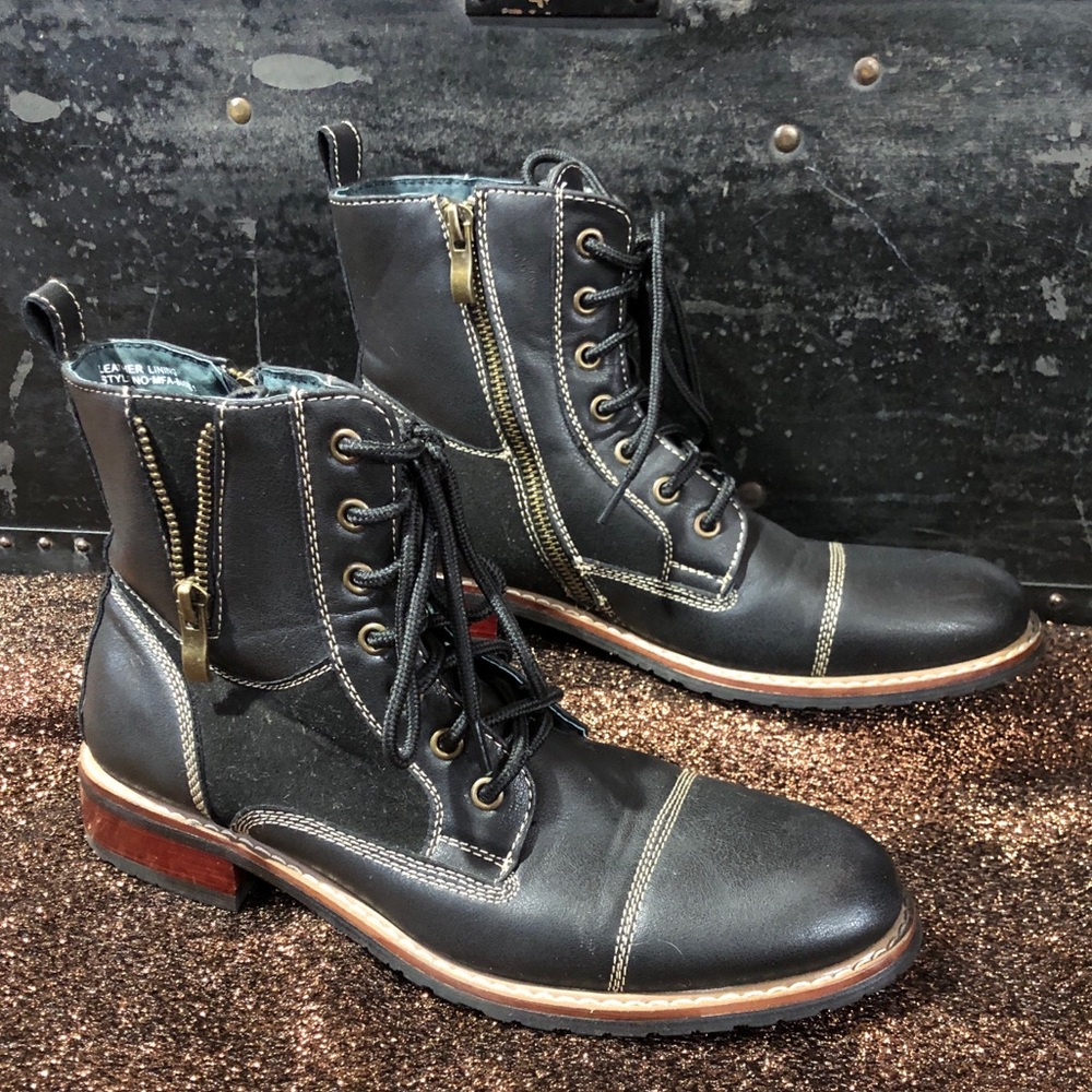 Ferro Aldo Stylish Black Leather Lining Men's Boots